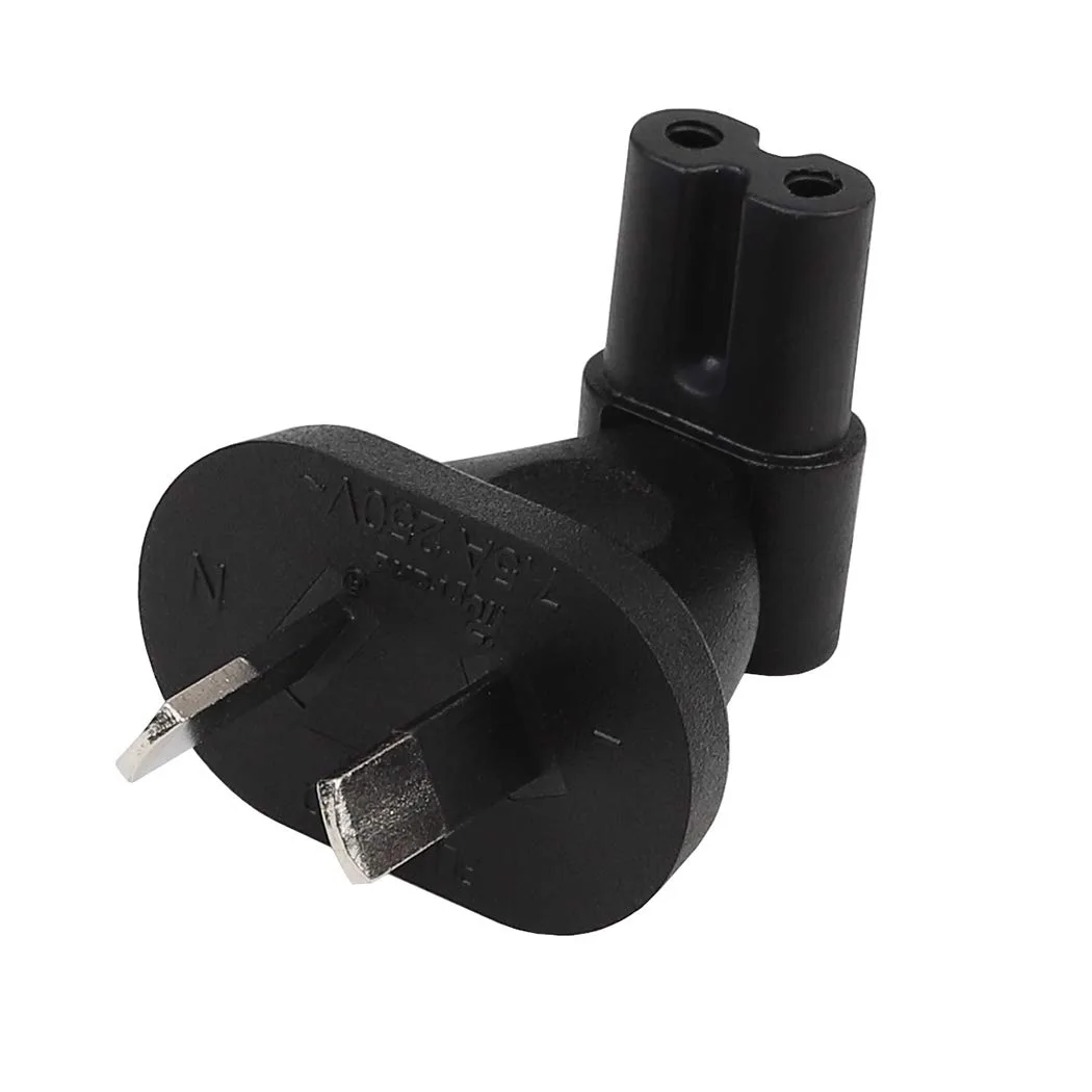 TeKit TeKit AU to C7 Right-Angle Adapter Blue AS3112 IEC 60320-C7 7.5A 250V — product photo