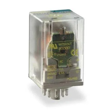Square D 8501KPR12P14V20 relay socket, octal 8-pin, enclosed body with LED indicator