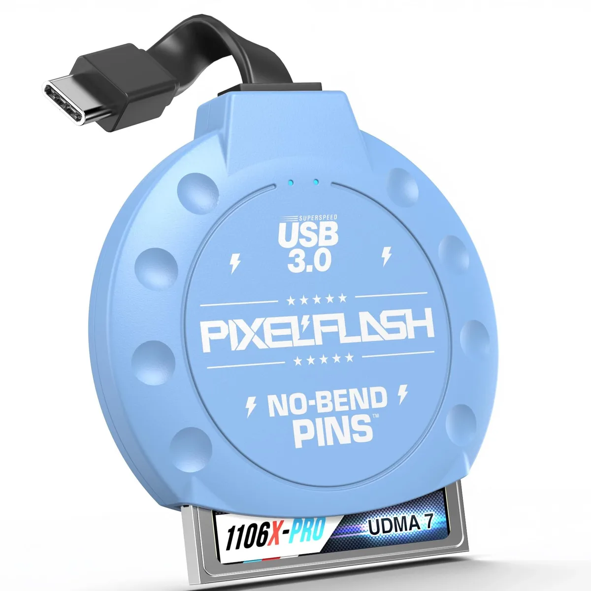 PixelFlash PixelFlash CF Card Reader USB C Blue 2 in 1 accessory — product photo