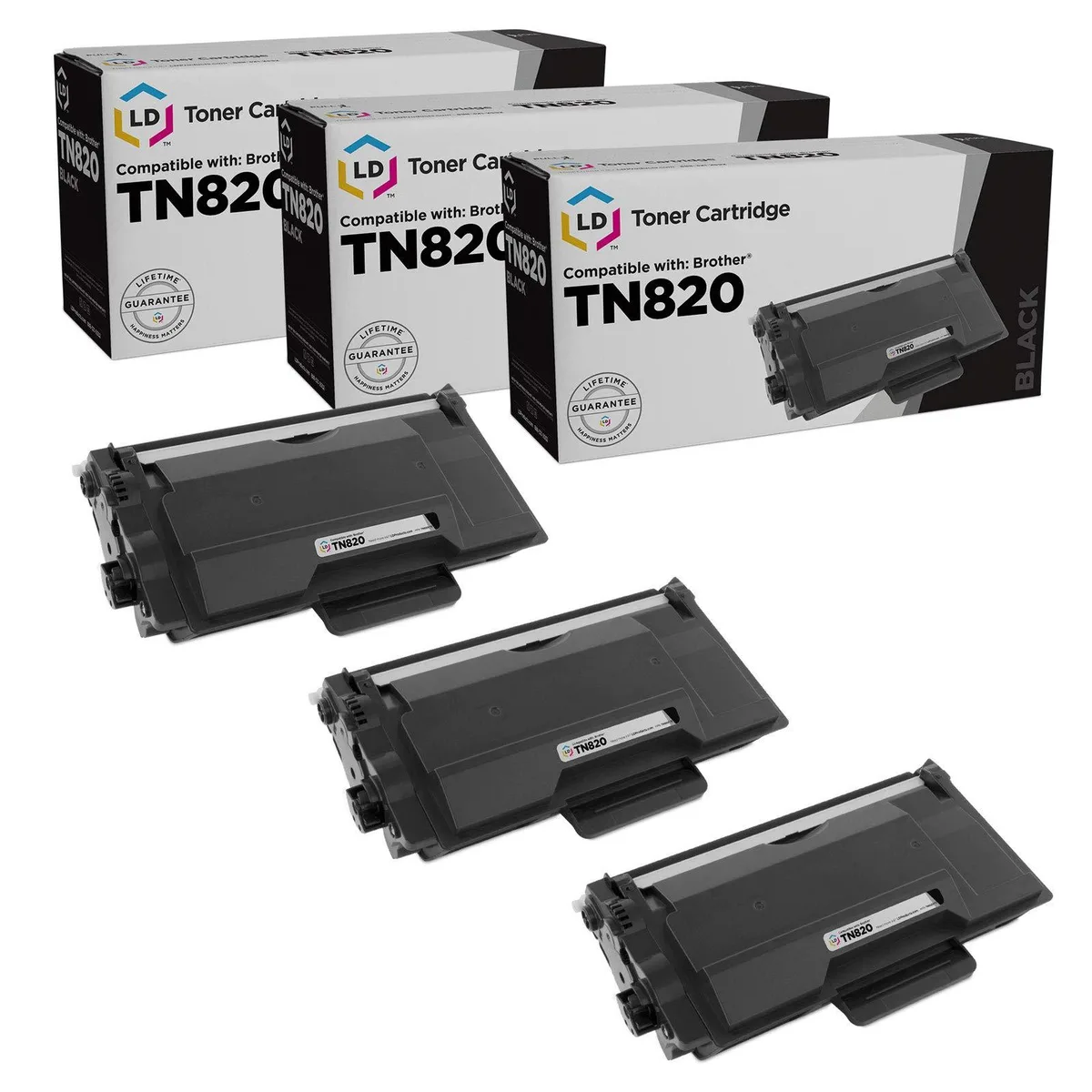LD Products LD Products TN820 Black Toner Cartridge 3-Pack — product photo