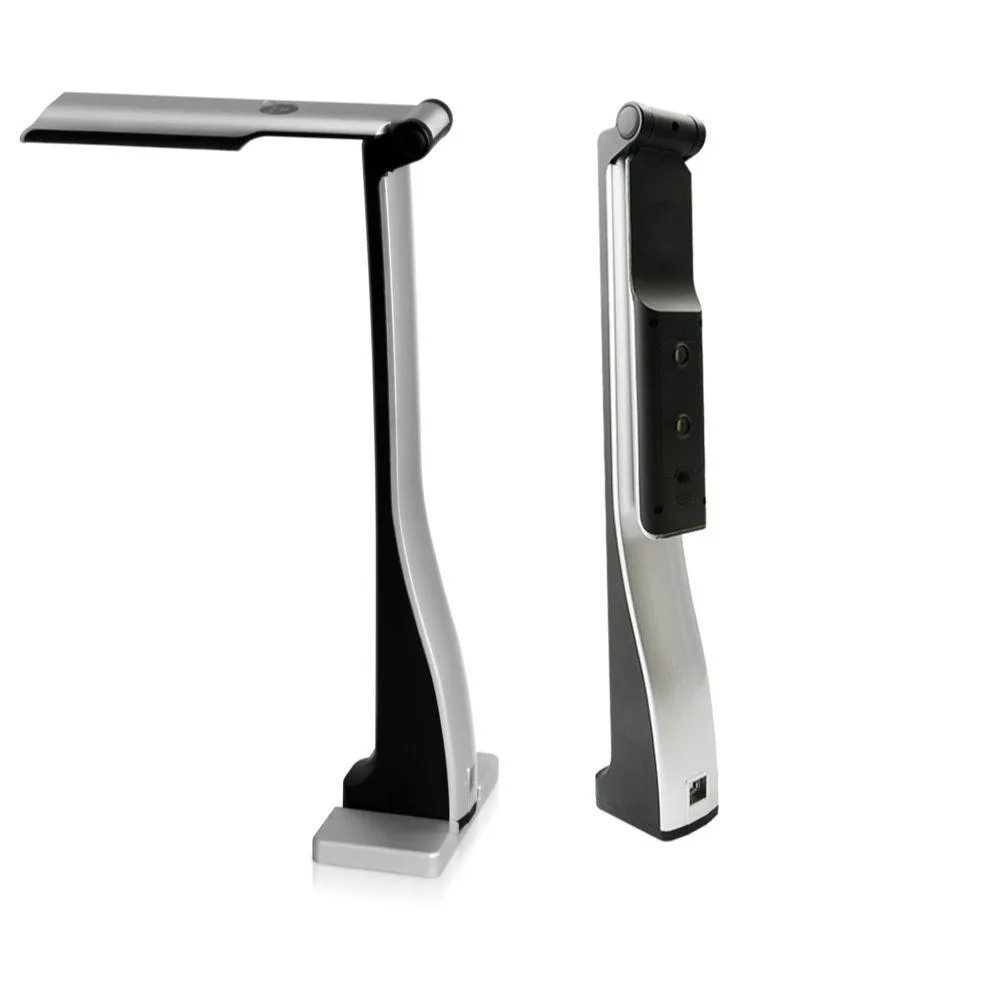 QOMO QPC22 document camera webcam folded flat on desk with USB cable visible