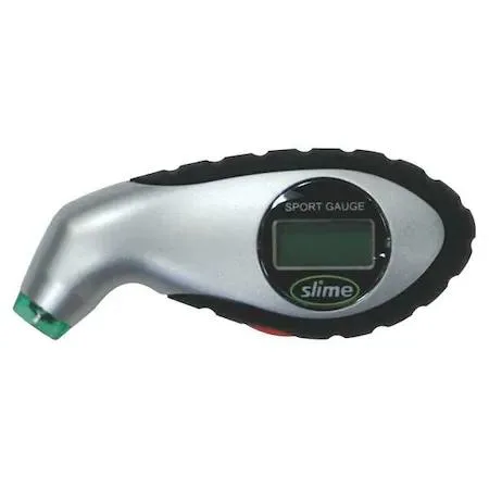 Slime 20017 digital tire gauge transparent plastic body lighted tip LED display