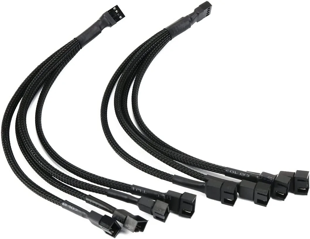 OIAGLH OIAGLH 1007 4-Pin PWM Fan Splitter Cable 1-to-4 10" 2-Pack — product photo