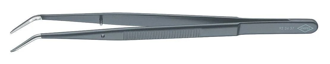 Knipex Knipex 92 34 37 Precision Tweezers Dowel Pin Bent Serrated 6 In Blk — product photo