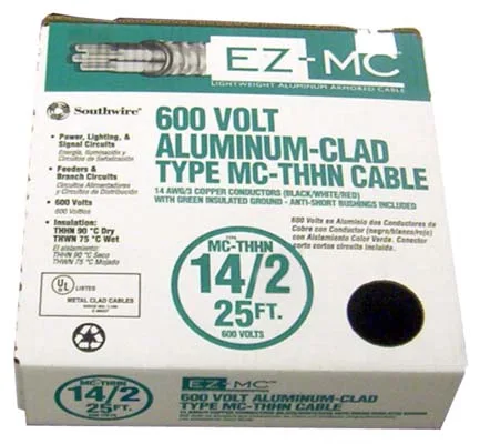 SOUTHWIRE COMPANY SOUTHWIRE COMPANY 68579221 14/2 Type MC Aluminum Industrial Wire 25 — product photo