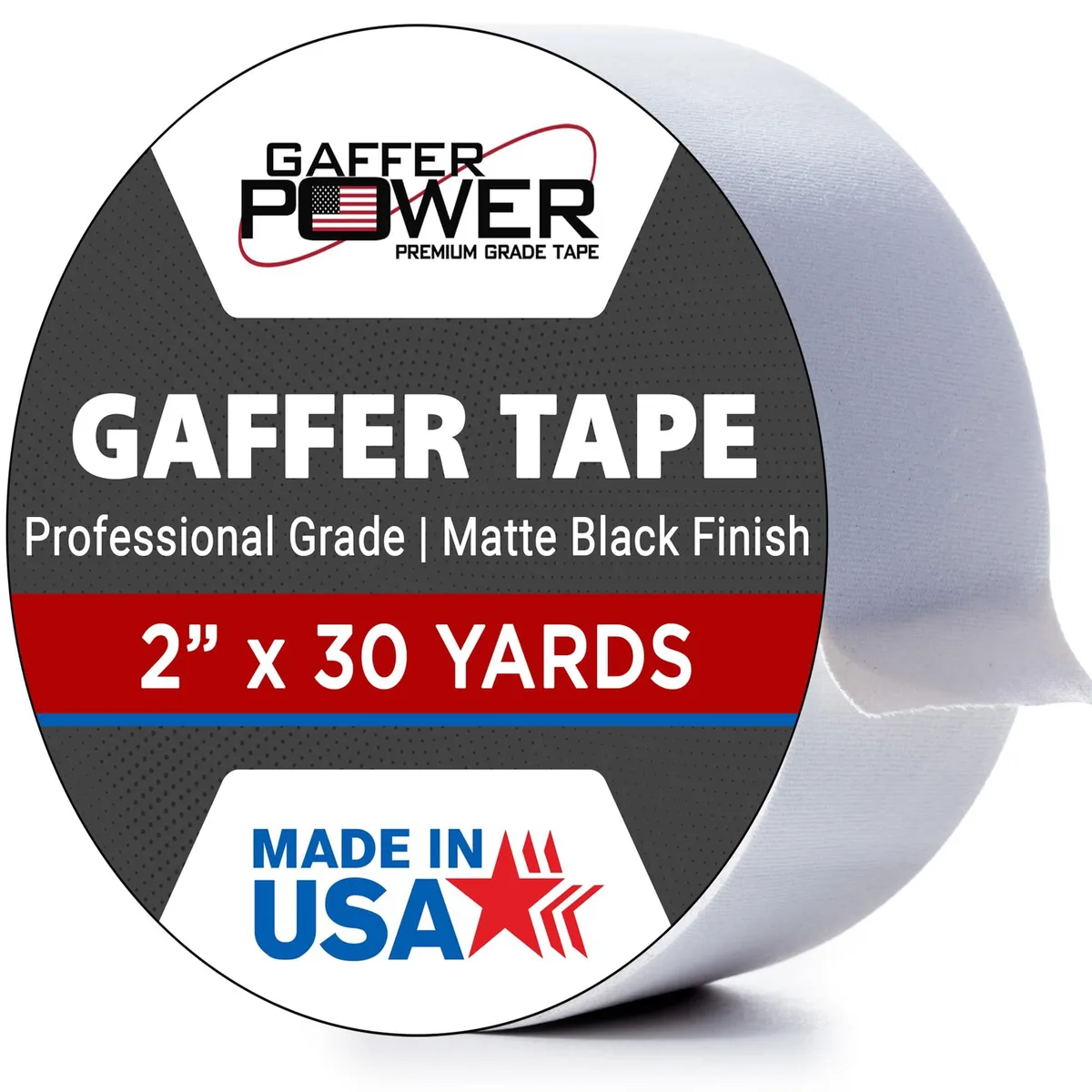White matte cloth tape roll, two inches wide, thirty yards