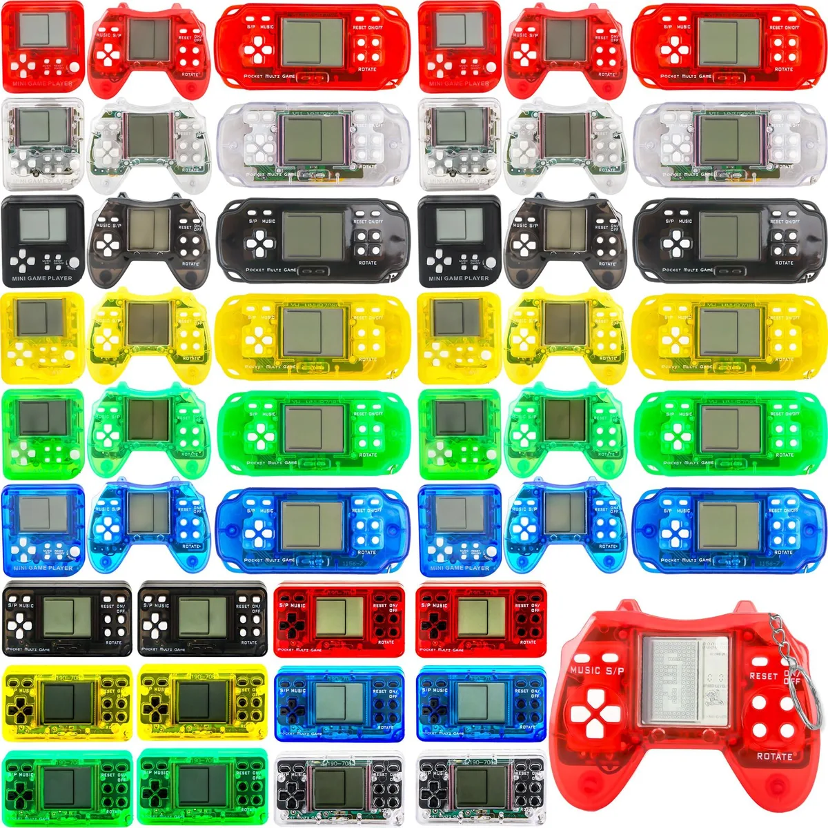  Kugliwa 48 Pack Mini Video Game Keychain Keyholder Multi-Color — product photo