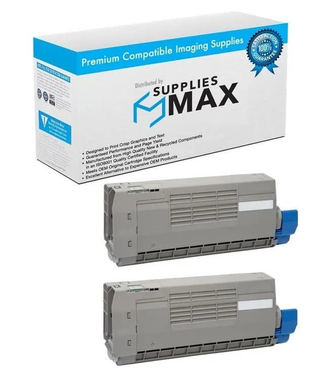 SuppliesMax SuppliesMax Compatible Black Toner 2-Pack 11000 Pages Okidata C712dn/C712n 46507604_2PK — product photo
