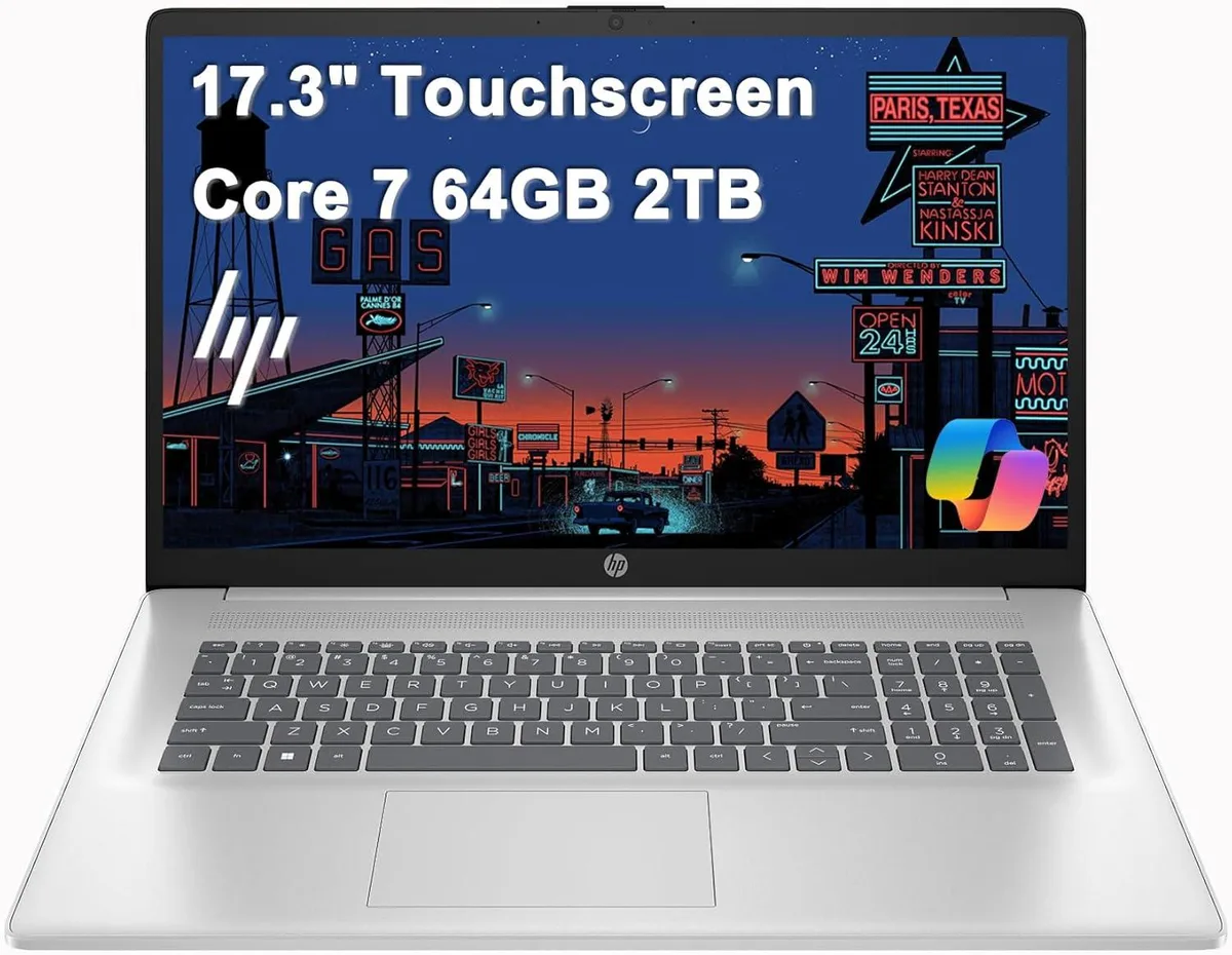 HP HP 17 business laptop 17.3" HD+ touchscreen Intel Core 7 150U 64GB 2TB NVMe Silver — product photo