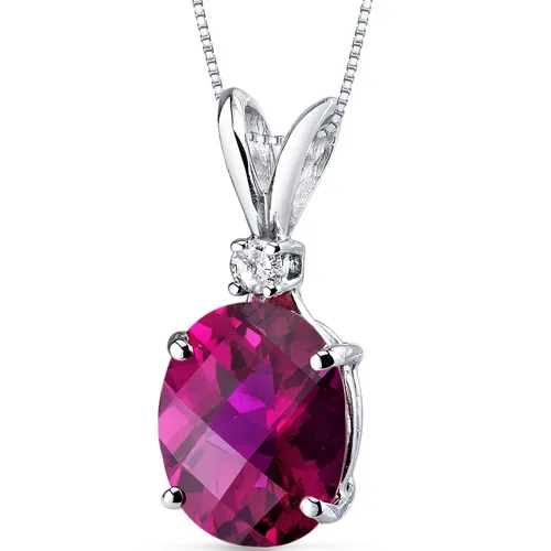 Oravo Oravo 14k White Gold Oval Ruby Pendant 3.47 ct P8932 — product photo