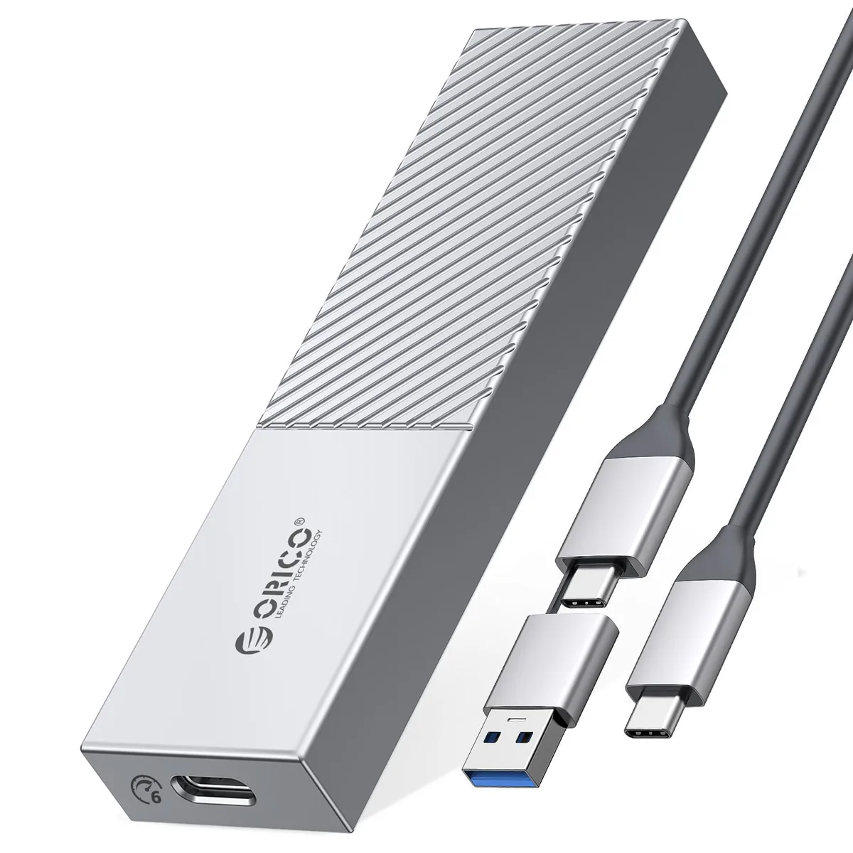 Orico Orico M.2 SATA SSD Enclosure USB 3.2 Gen 2 6Gbps Silver — product photo