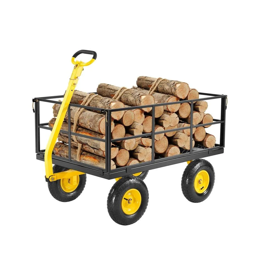 VEVOR VEVOR 1400 Lbs Steel Garden Cart 13" Tires Mesh Sides 180° Handle — product photo