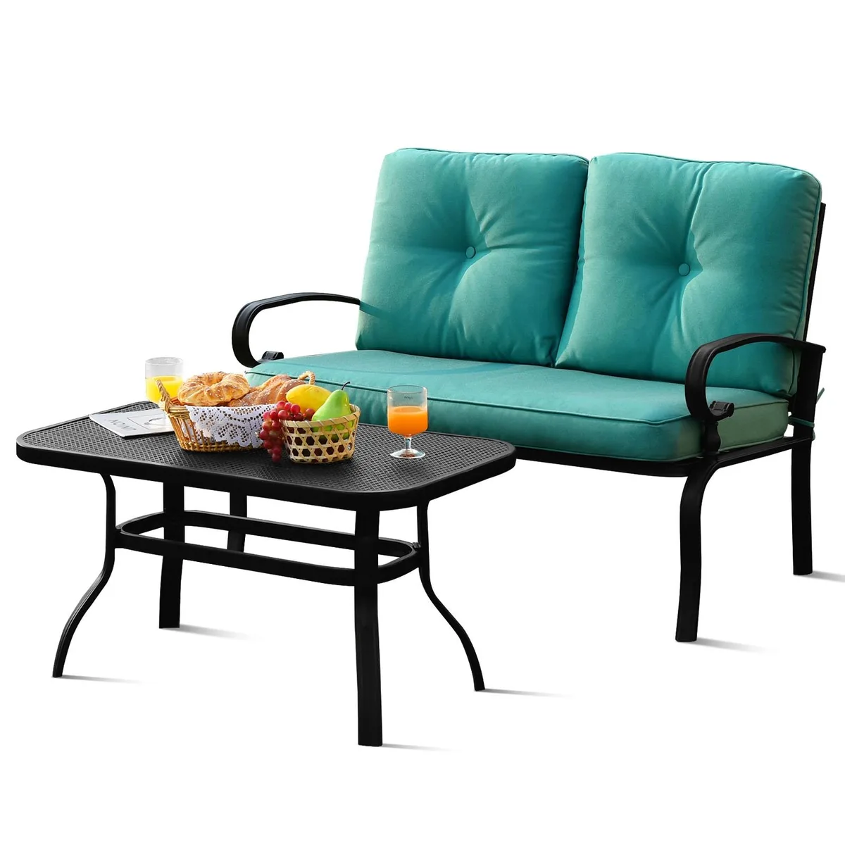 SlickBlue SlickBlue 2-Piece Patio Loveseat Set Turquoise 47" x 29" x 37 — product photo