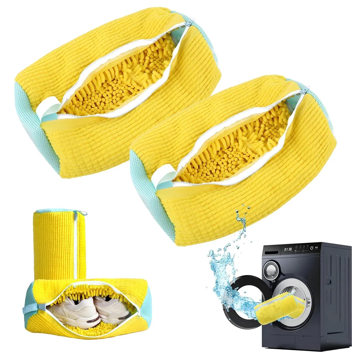 REAL HOME Innovations Shoe Bags 2 Pack Yellow 15x7.5 — product photo