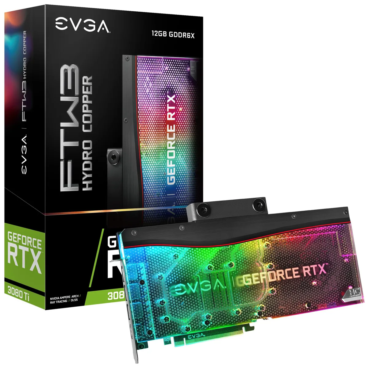 EVGA EVGA GeForce RTX 3080 Ti FTW3 Ultra Hydro Copper graphics card — product photo