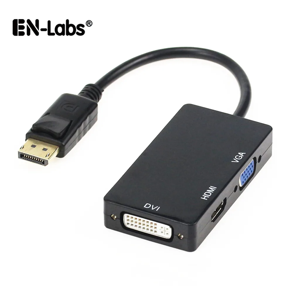 EN-Labs EN-Labs ADDP2VDHBK DisplayPort to HDMI/DVI/VGA audio video converter 1080p Black — product photo