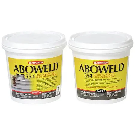 Gray epoxy adhesive paste in a 4 lb pail