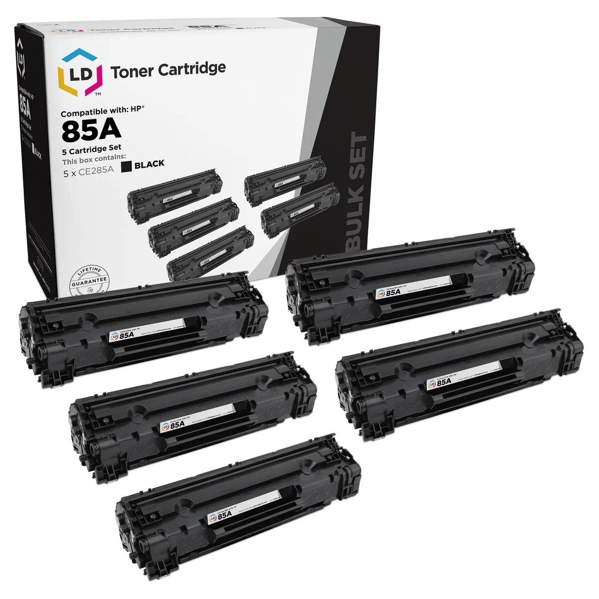 LD Products LD Products 85A CE285A Black Toner Cartridge 5-Pack 1600 Pages — product photo