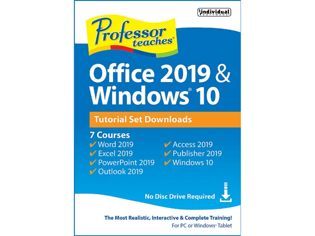 Individual Software Individual Software PDB-O19S Professor Teaches Office 2019 &amp; Windows 10 learning — product photo