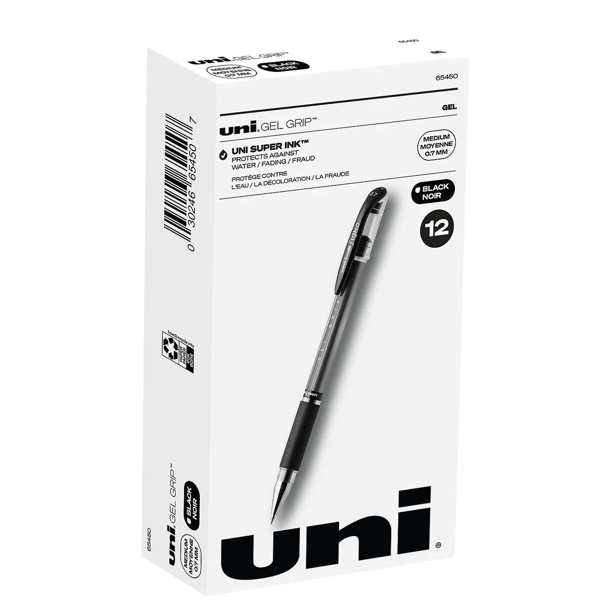 Sanford Sanford UBC65450 uni-ball Signo GRIP Stick Gel Pen 0.7mm Black Dozen — fotografija izdelka