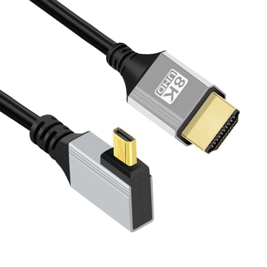 LORDWORLD LORDWORLD HDMI 2.1 Male to Micro Male 90 Degree 0.5 m 48 Gbps — product photo