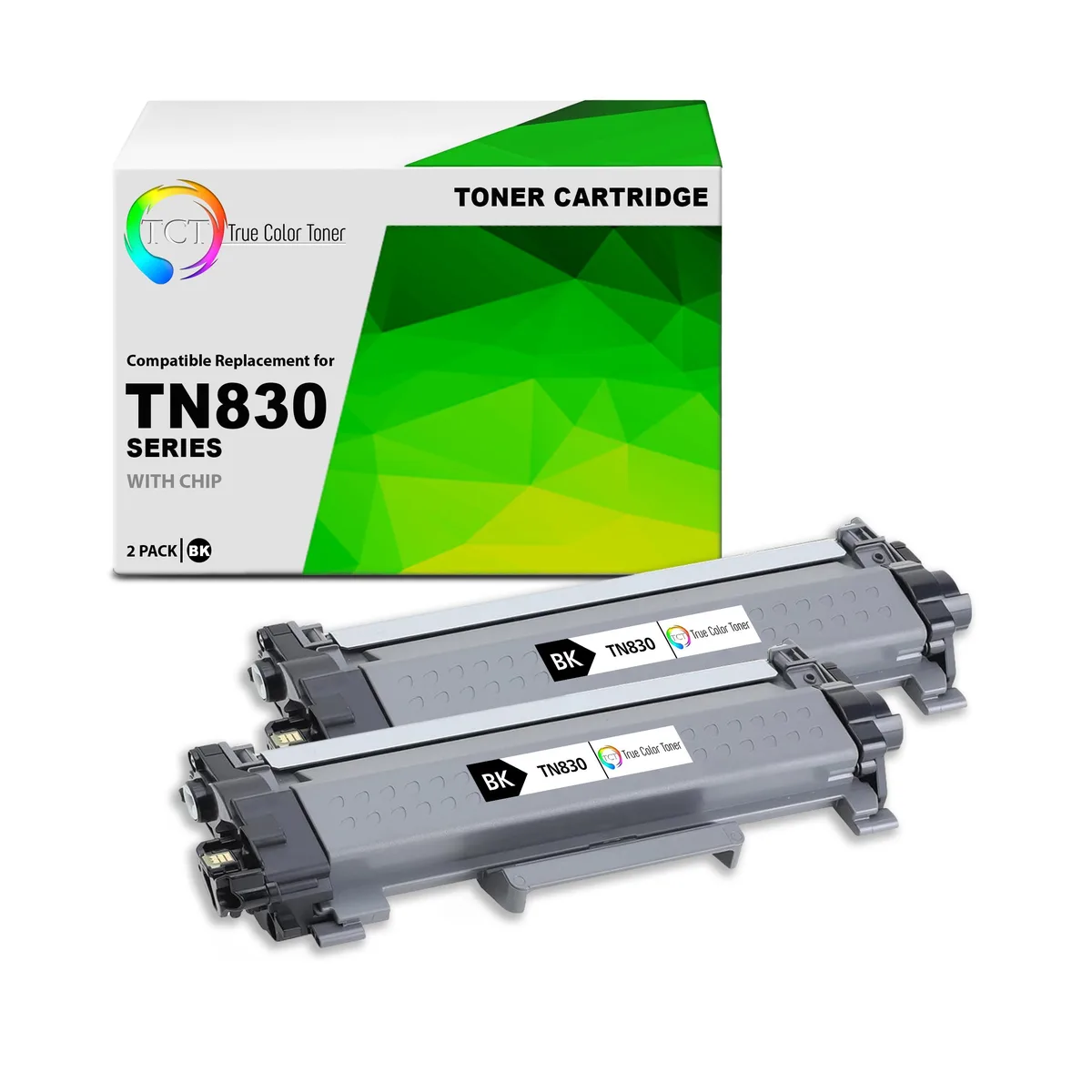 TCT TCT TN830 Toner Cartridge 2 Pack Black 1200 Pages — product photo