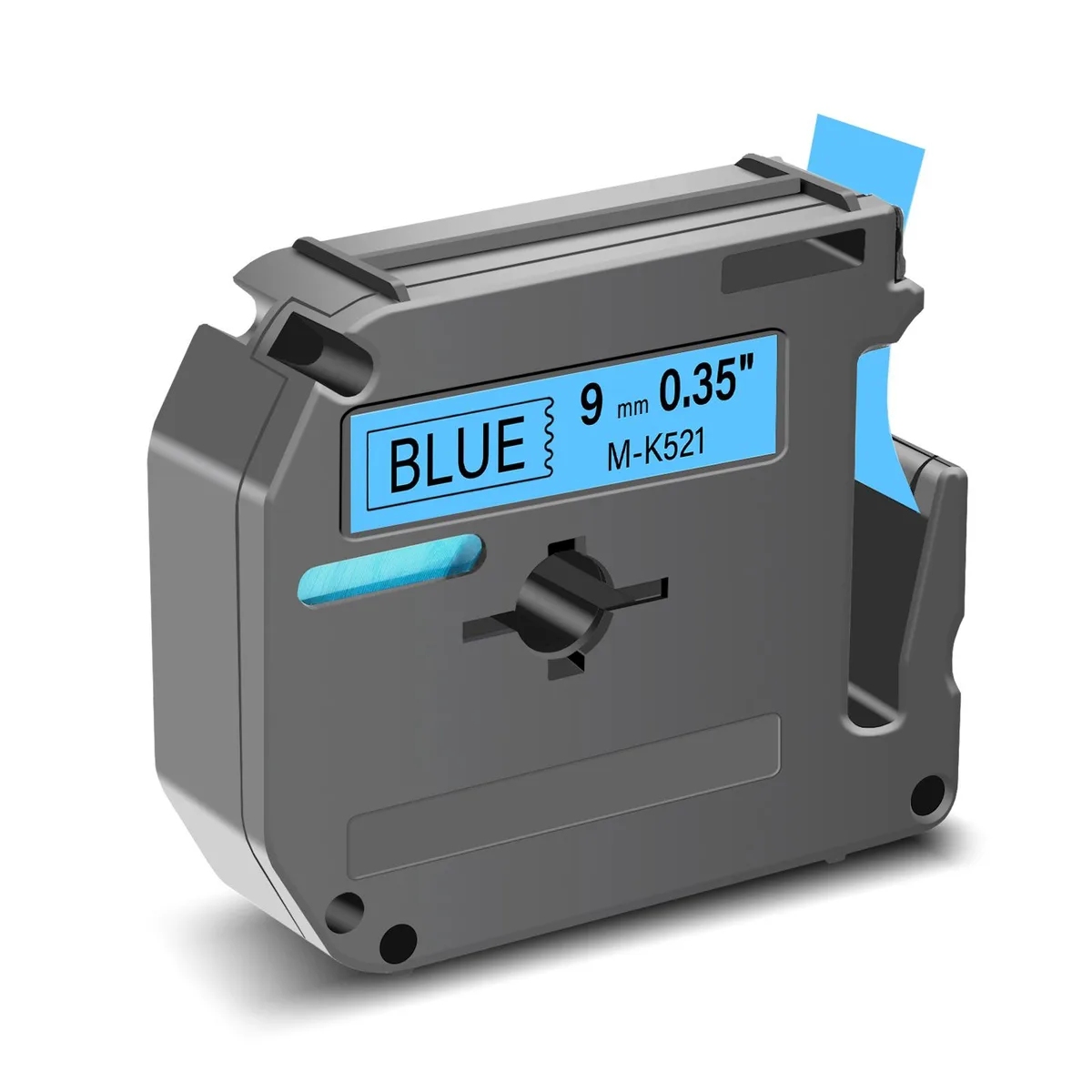 GREENCYCLE GREENCYCLE MK-521 label tape 9mm 26.2ft black on blue — product photo