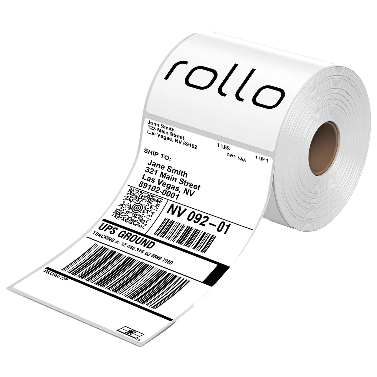 White perforated thermal label roll 500 count 4x6 inch