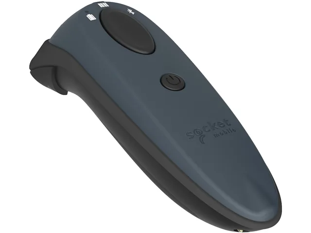 Utility gray handheld barcode scanner with charging dock