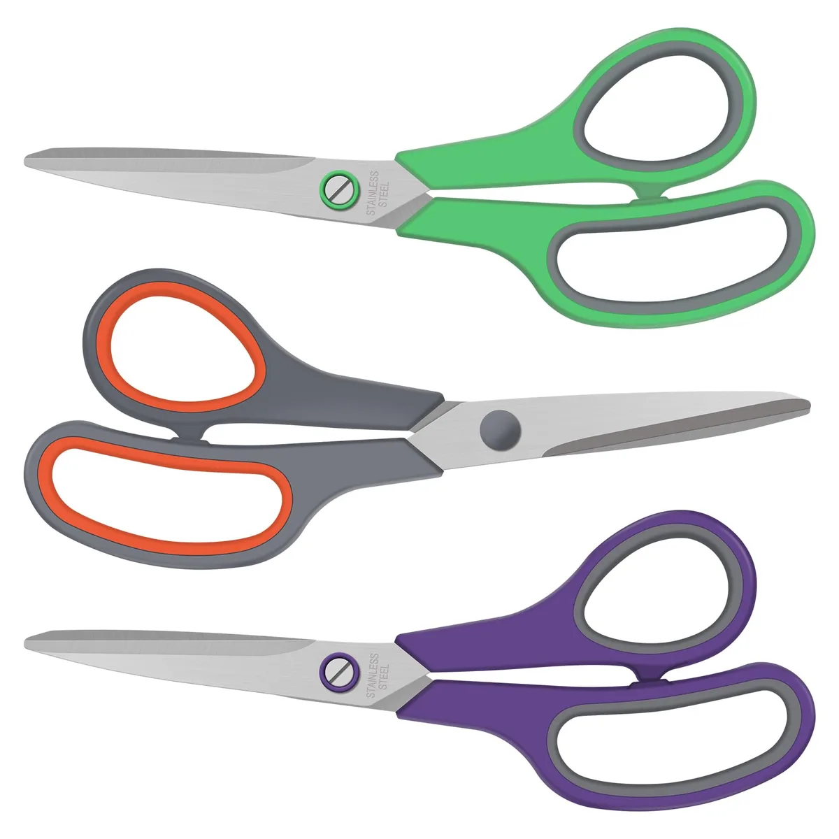  EEKEDO scissor001 Scissors 3 Pack 8.3" 2.5 mm Green — product photo