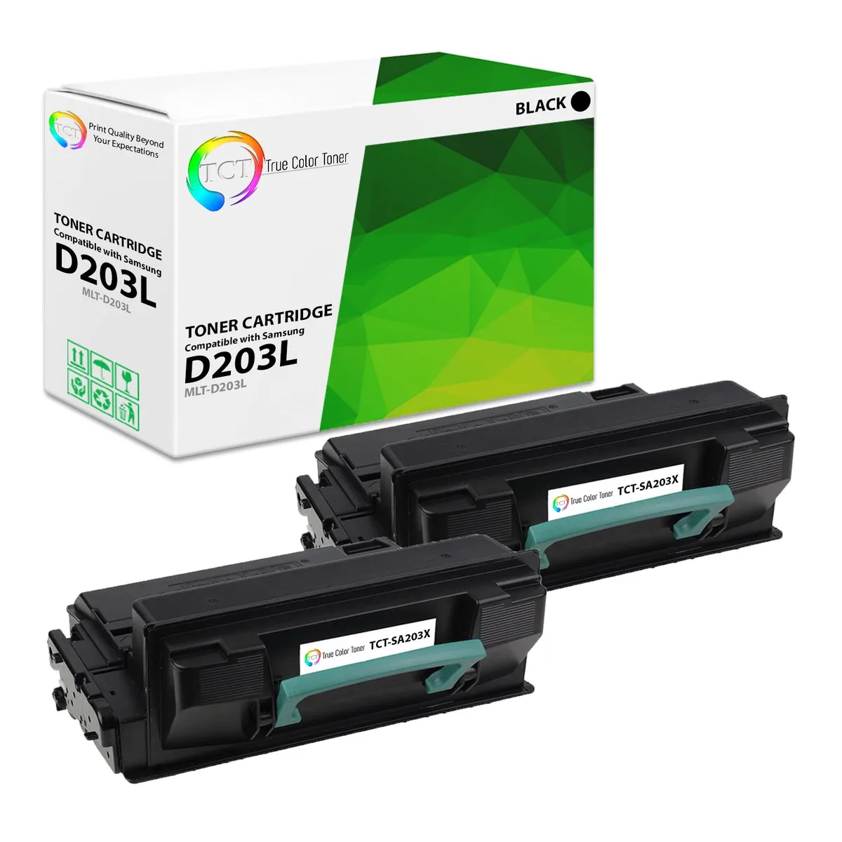 True Color Toner True Color Toner MLT-D203L Black Toner Cartridge 2 Pack High Yield 5000 Pages — product photo