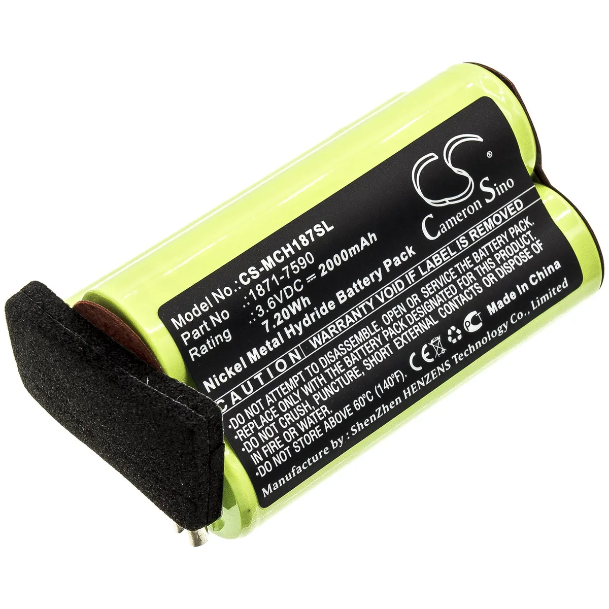 Cameron &amp; Co Cameron &amp; Co standard battery for Moser 1871 1872 3.6V 2000mAh Ni-MH Green — product photo