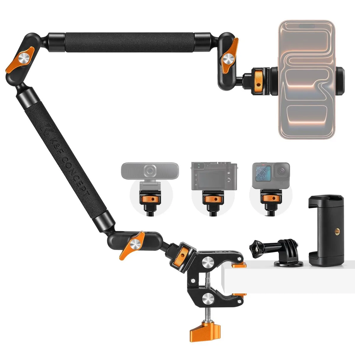 K&amp;F CONCEPT KF31.201 22" Magic Arm Clamp Kit Orange — product photo