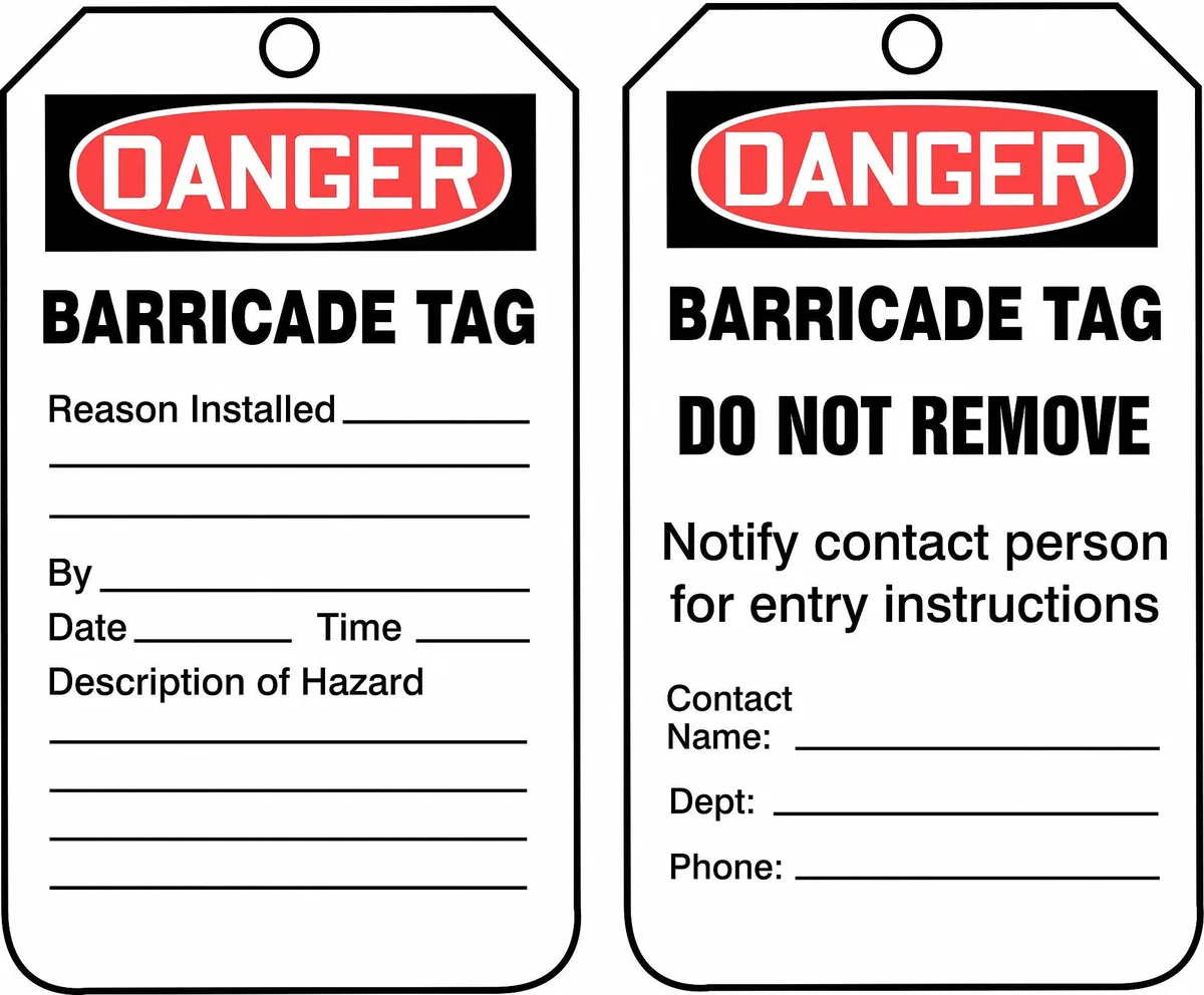 Rectangular plastic danger tag pack of 25