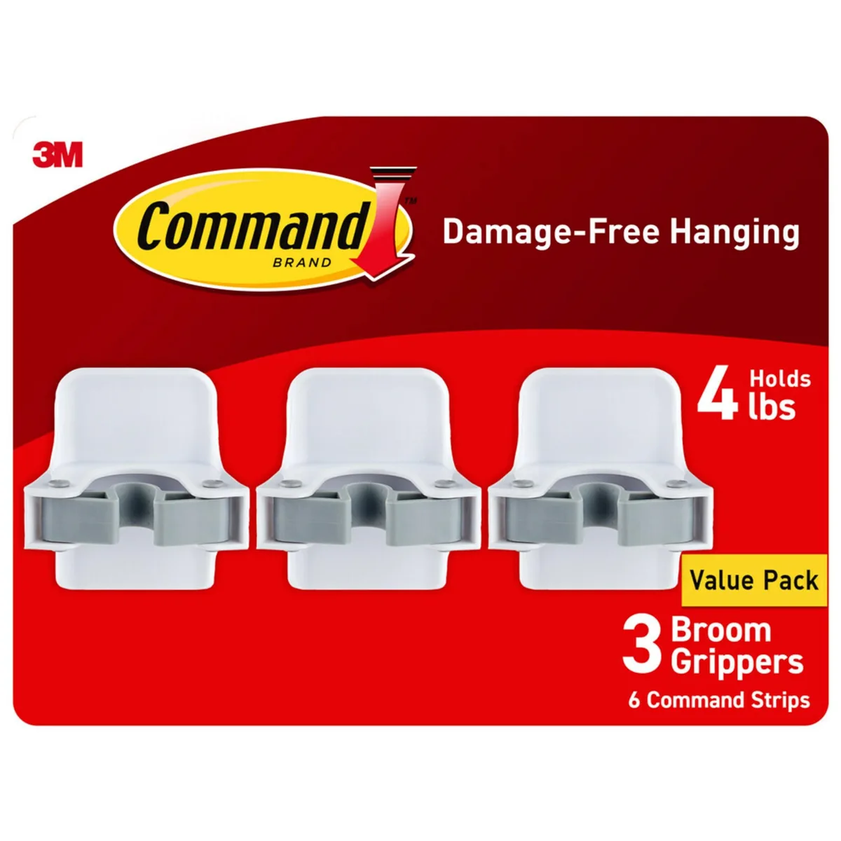 Command Broom and Mop Gripper 3-Pack — product photo
