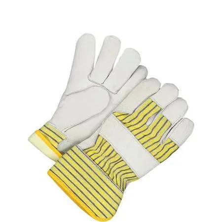 BDG BDG Leather Gloves Cowhide Palm Safety Cuff Beige Thinsulate 10 3/4 in — product photo