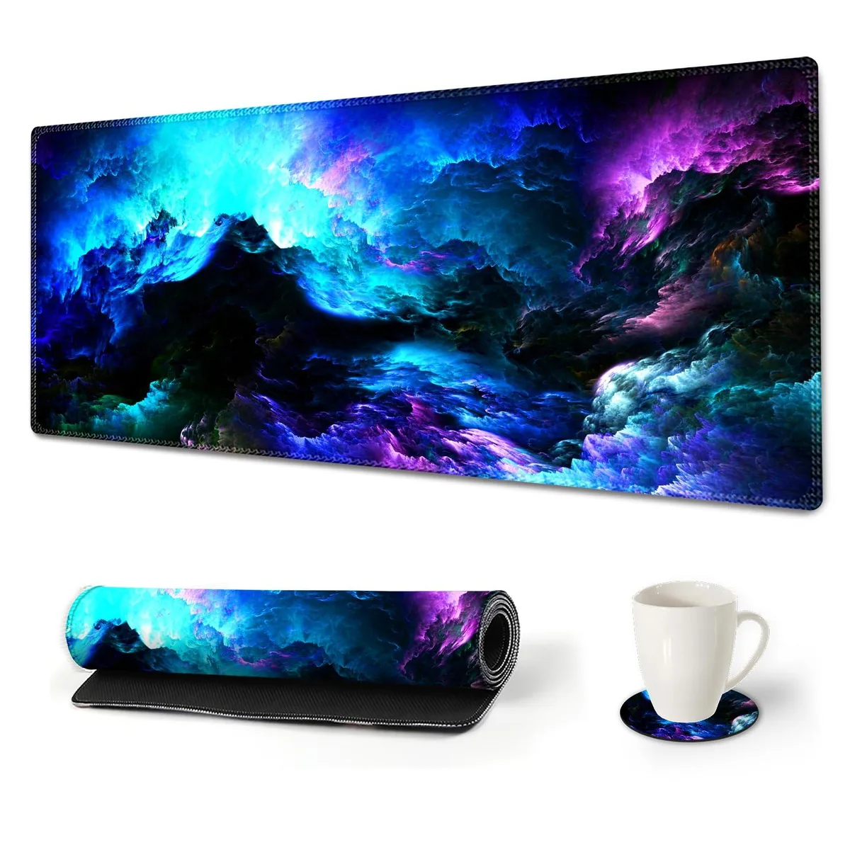 KEHIPI KEHIPI AMS-XL-20 Extended Gaming Mouse Pad 35x15.7 in Gorgeous Nebula Galaxy — product photo