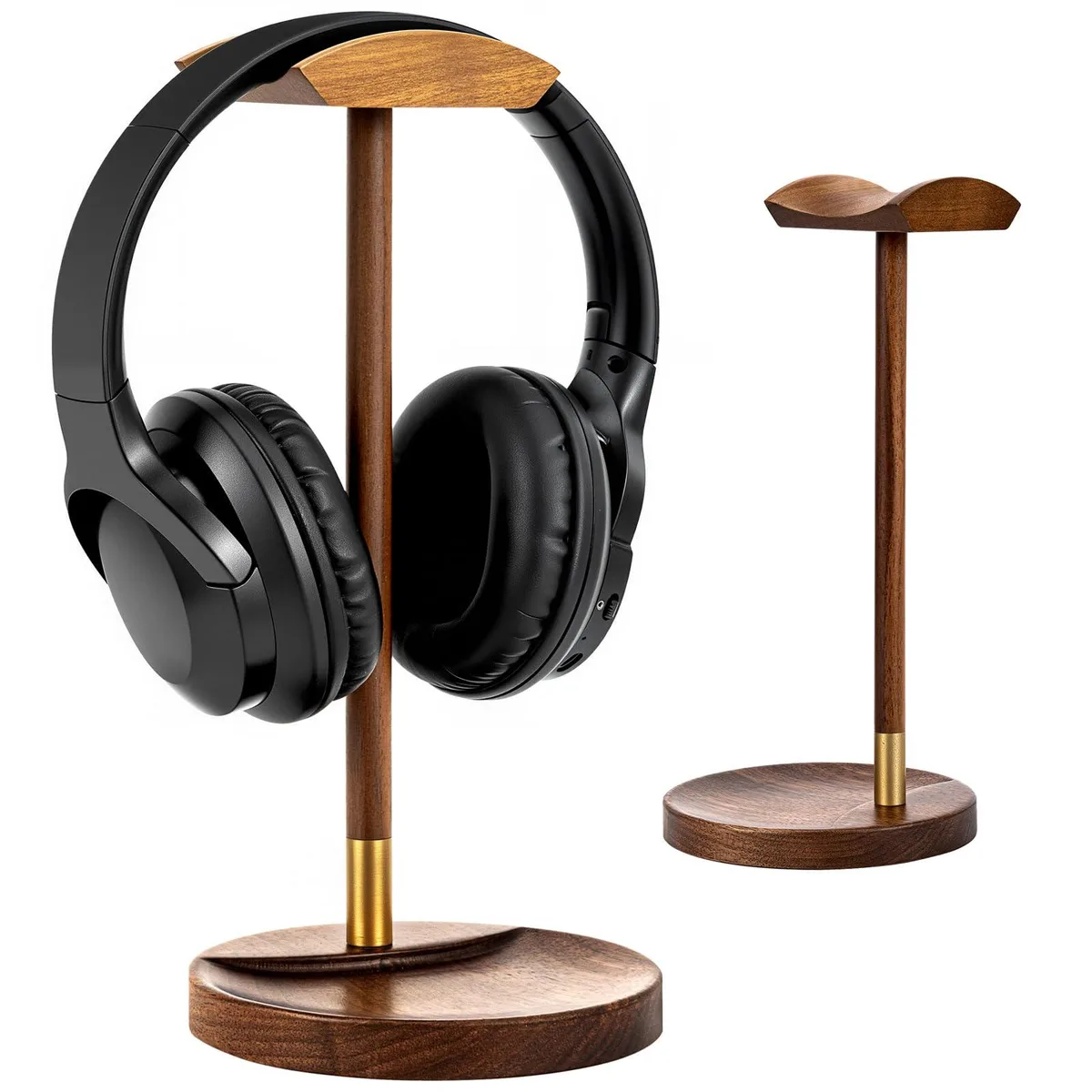  Avid PL-EJZJ-001 Walnut Wood Headphone Stand with Storage Base — product photo