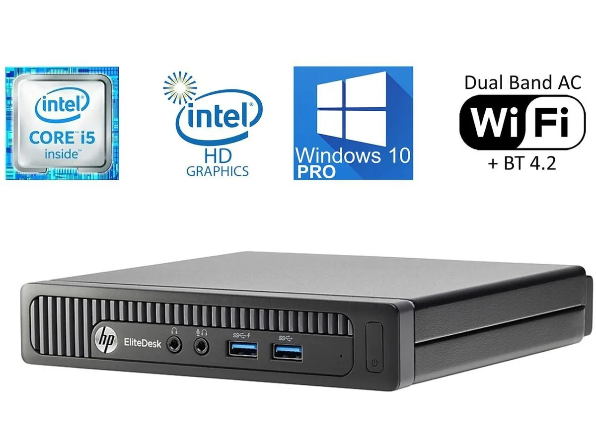 HP HP EliteDesk 600 G1 Tiny Desktop PC Intel Core i5 4th Gen 16GB DDR3 128GB Windows 10 Pro — product photo