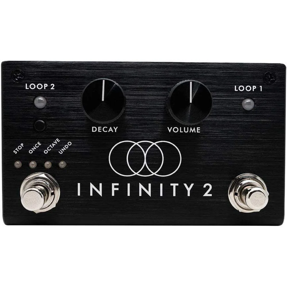 Pigtronix Infinity Looper 2 dual-stereo looper pedal, black metal enclosure, footswitches and knobs