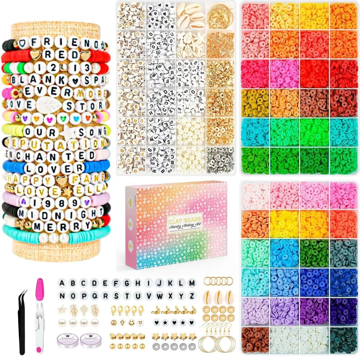  Sistenia PD-CLAY3BWST-48C Friendship Bracelet Kit 14000pcs 48 Colors Jewelry — product photo