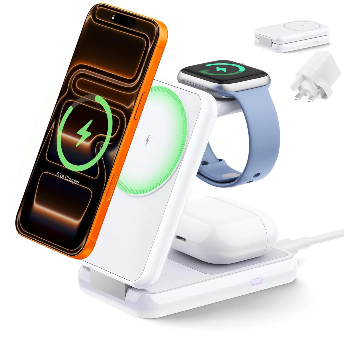 KEHIPI KEHIPI 3-in-1 Foldable Wireless Charger with 33 W PD Adapter — product photo