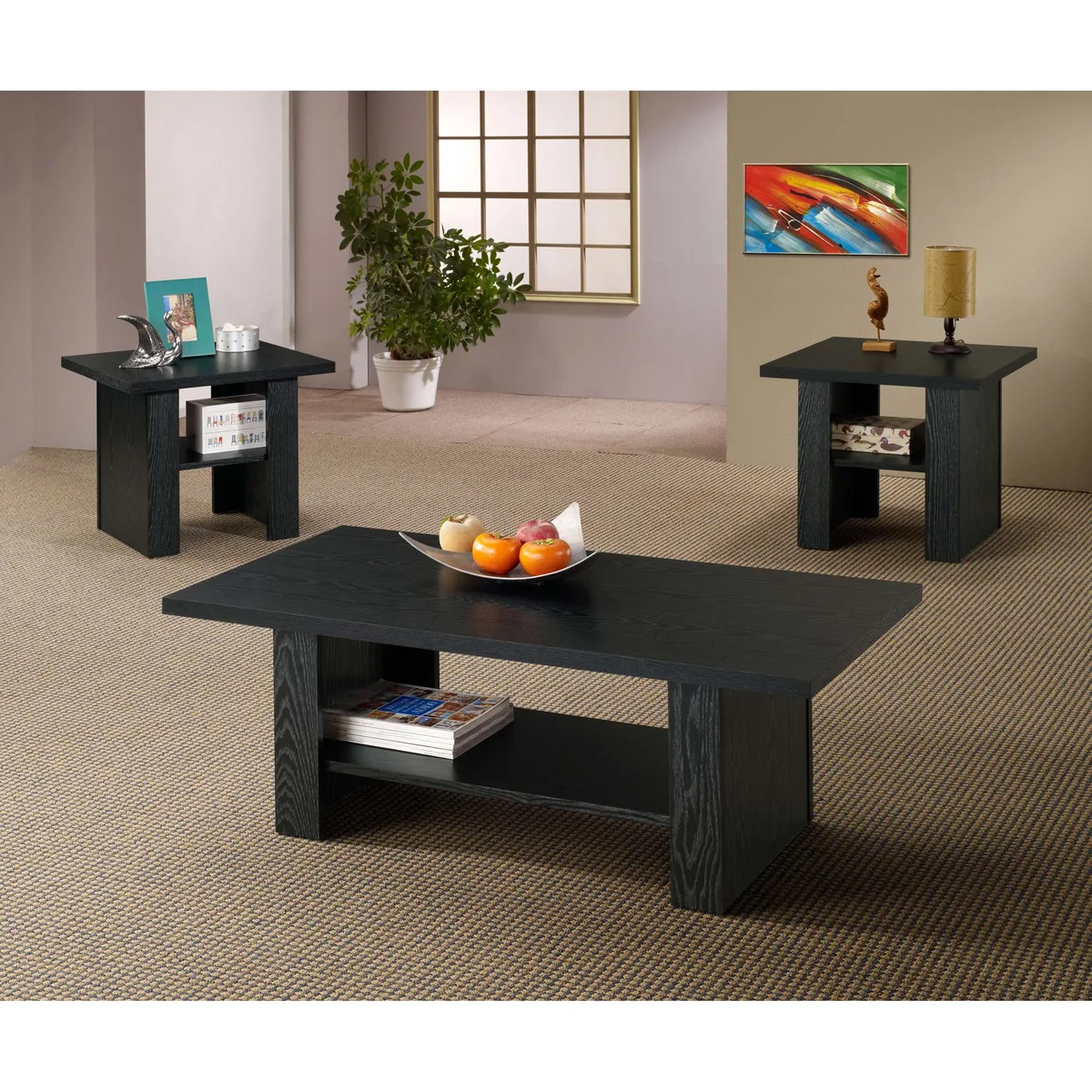tuphen tuphen Salton Black Oak 3-Piece Engineered Wood Occasional Table Set — product photo