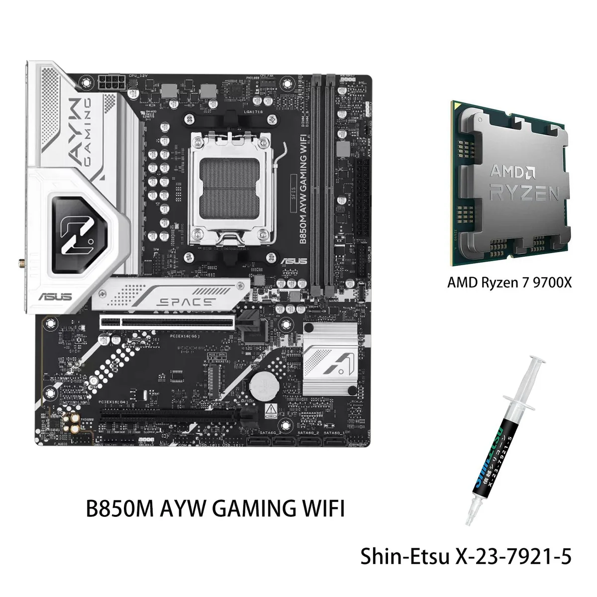 ASUS ASUS B850M AYW GAMING WIFI + Ryzen 7 9700X AMD motherboard combo — product photo