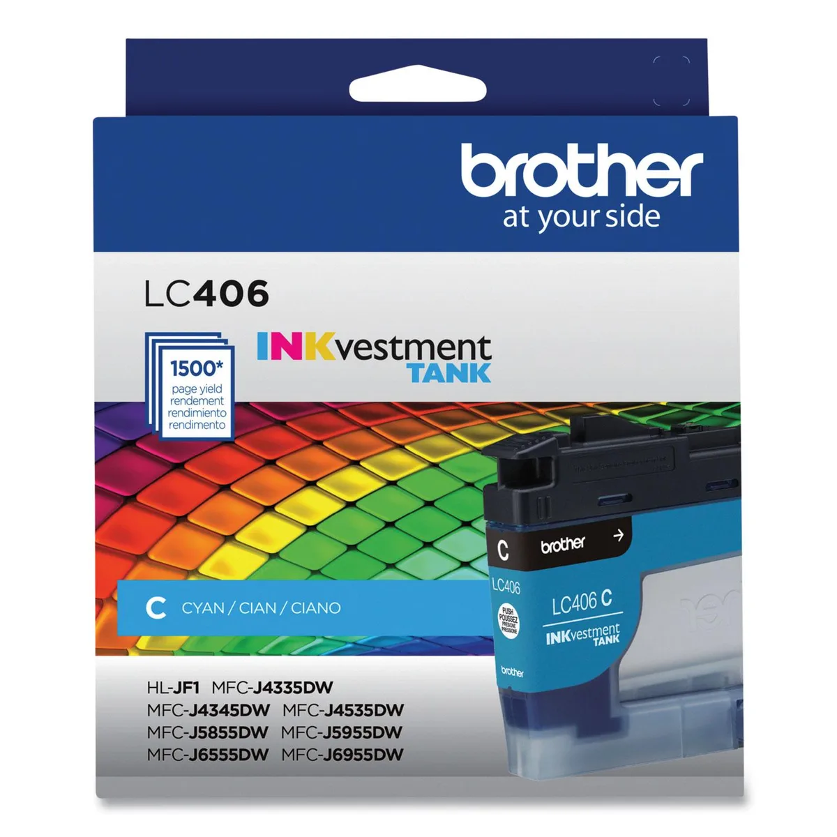 Brother Brother LC406CS INKvestment Cyan 1500-page ink cartridge — product photo