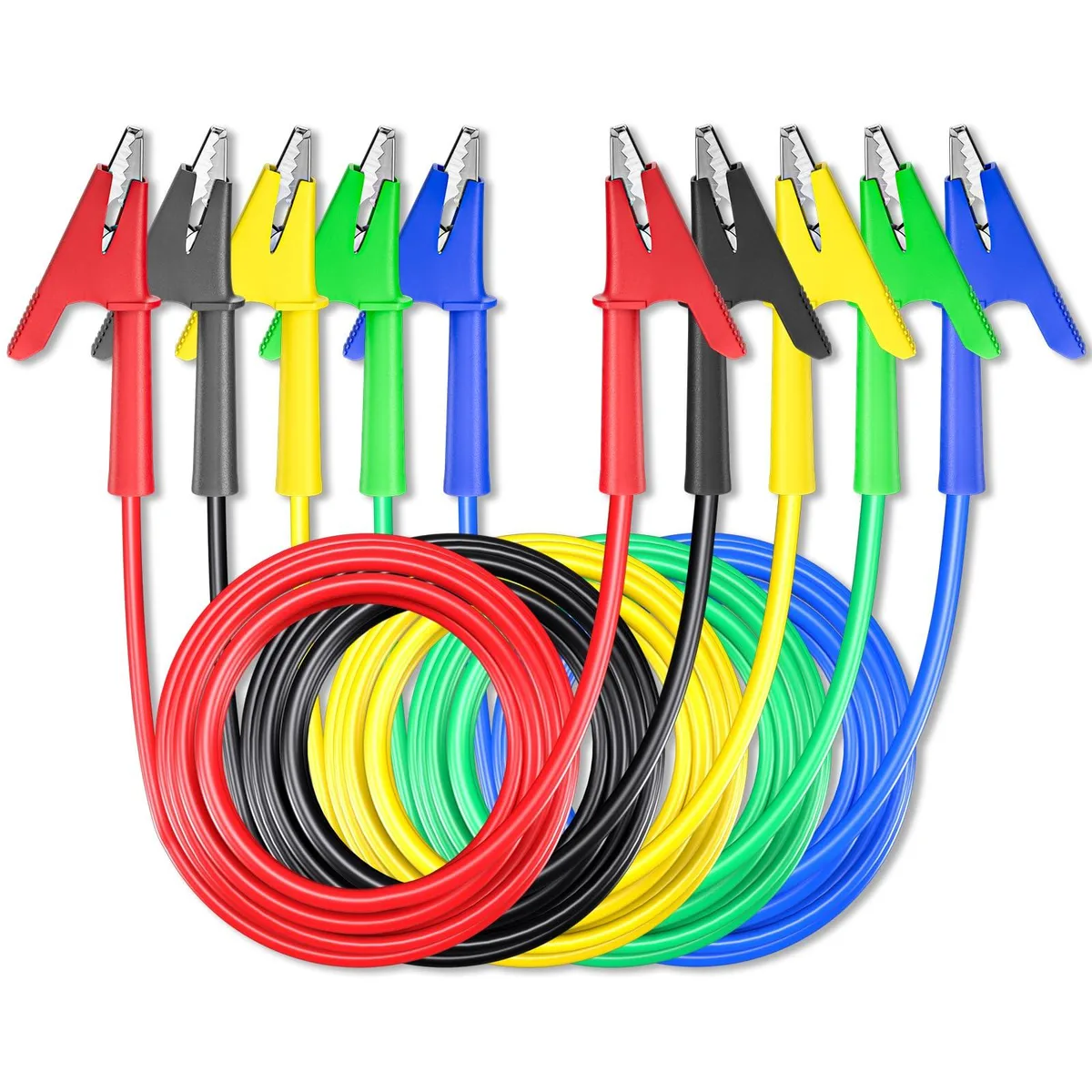 KEHIPI KEHIPI P1024-5PCS-3m 5PCS Alligator Clip Test Leads 1000V 15A 3m electrician tool — product photo