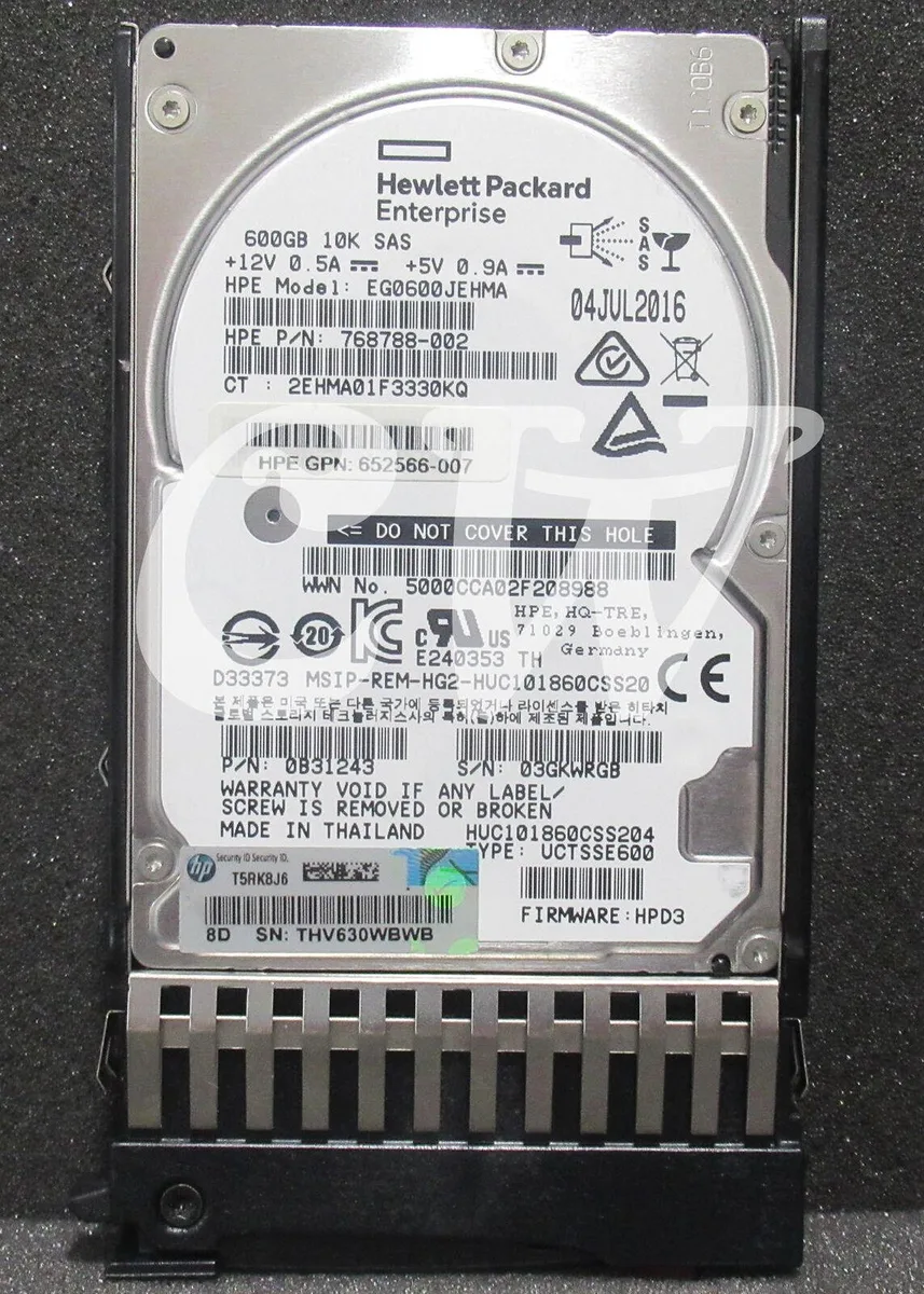 HPE HPE EG0600JEHMA 600GB 10000RPM 12G SAS 2.5in internal hard drive — product photo
