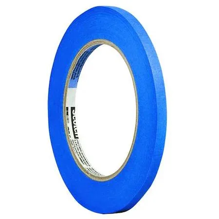 Blue painter's tape roll, 1/4 inch wide, 5.4 mil thick