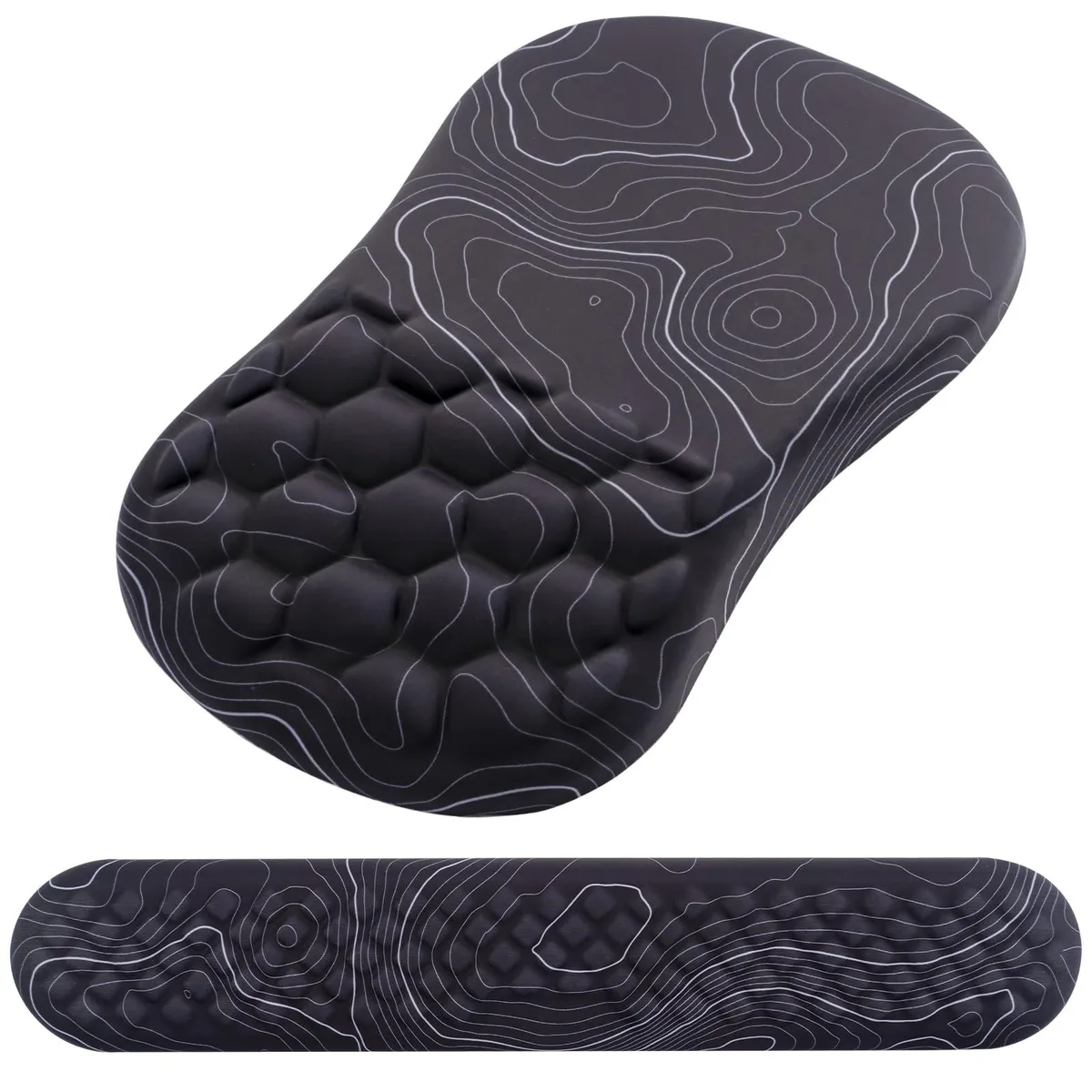  Laokiiy 2-in-1 Keyboard Wrist Rest &amp; Mouse Pad Black White — product photo