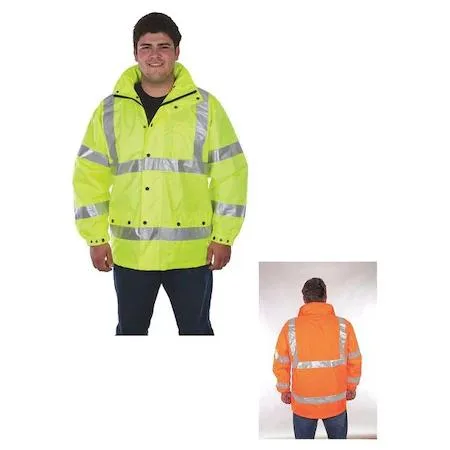 Zoro Select Zoro Select C16720G X3 Rain Jacket Green 3XL Unisex High-Visibility Polyester — product photo